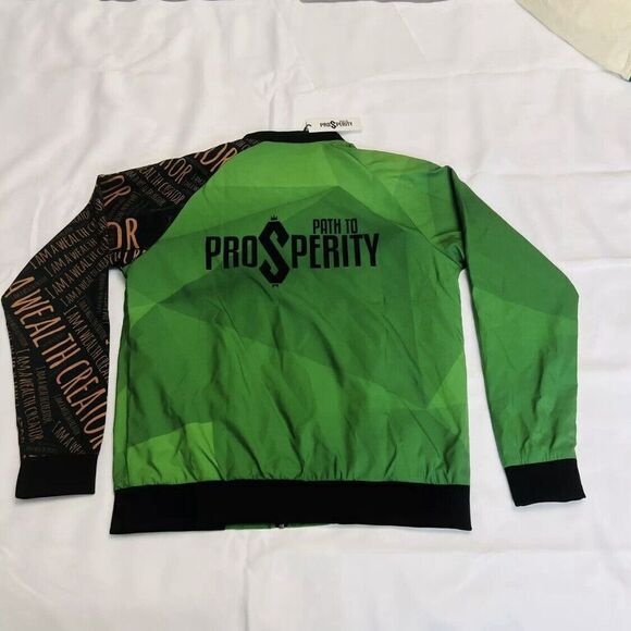 Prosperity Sz M WEALTH CREATOR Pro$Perity Casual Bomber Full Zip Jacket OOAK - Picture 9 of 16